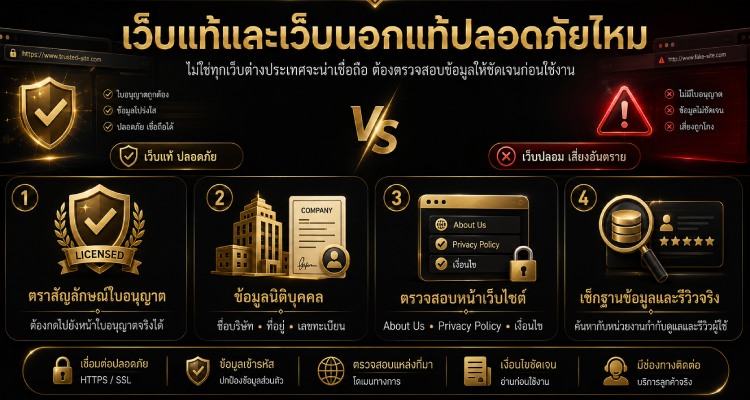 เว็บแท้ปลอดภัยไหม
